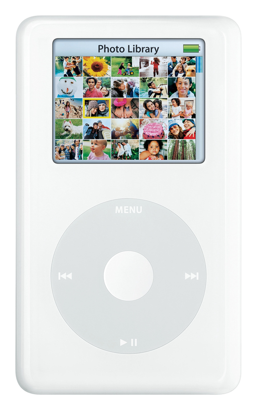 iPod Photo, White (Apple artwork illustration, not a photo of the unit)