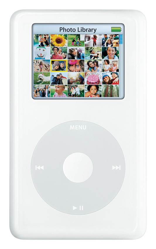 iPod Photo, White (Apple artwork illustration, not a photo of the unit)