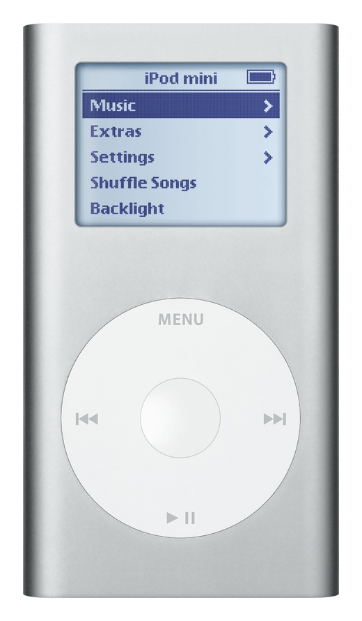 iPod Mini 2nd Gen, Silver (Apple artwork illustration, not a photo of the unit)