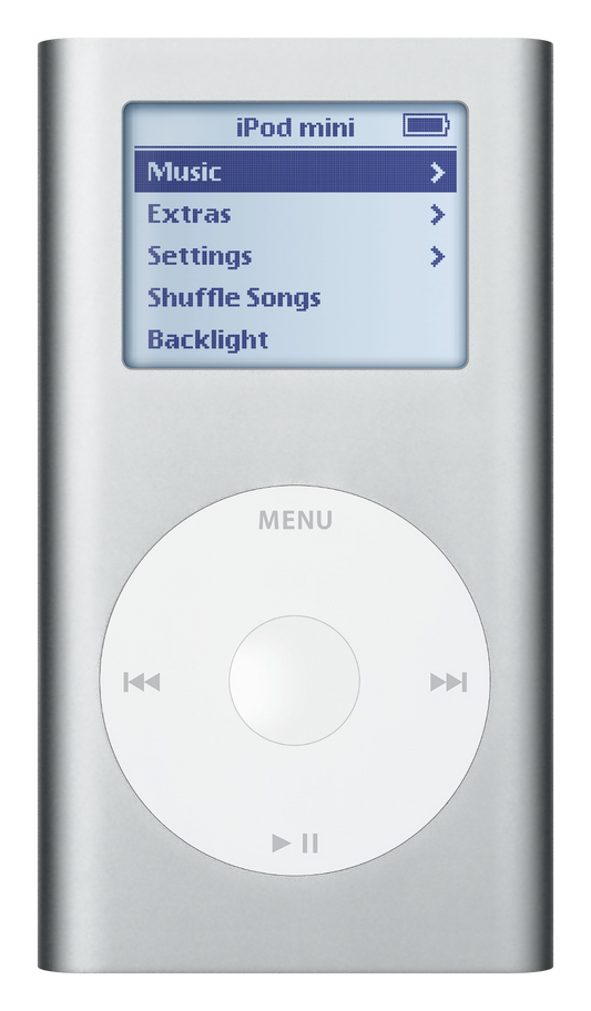 iPod Mini 2nd Gen, Silver (Apple artwork illustration, not a photo of the unit)