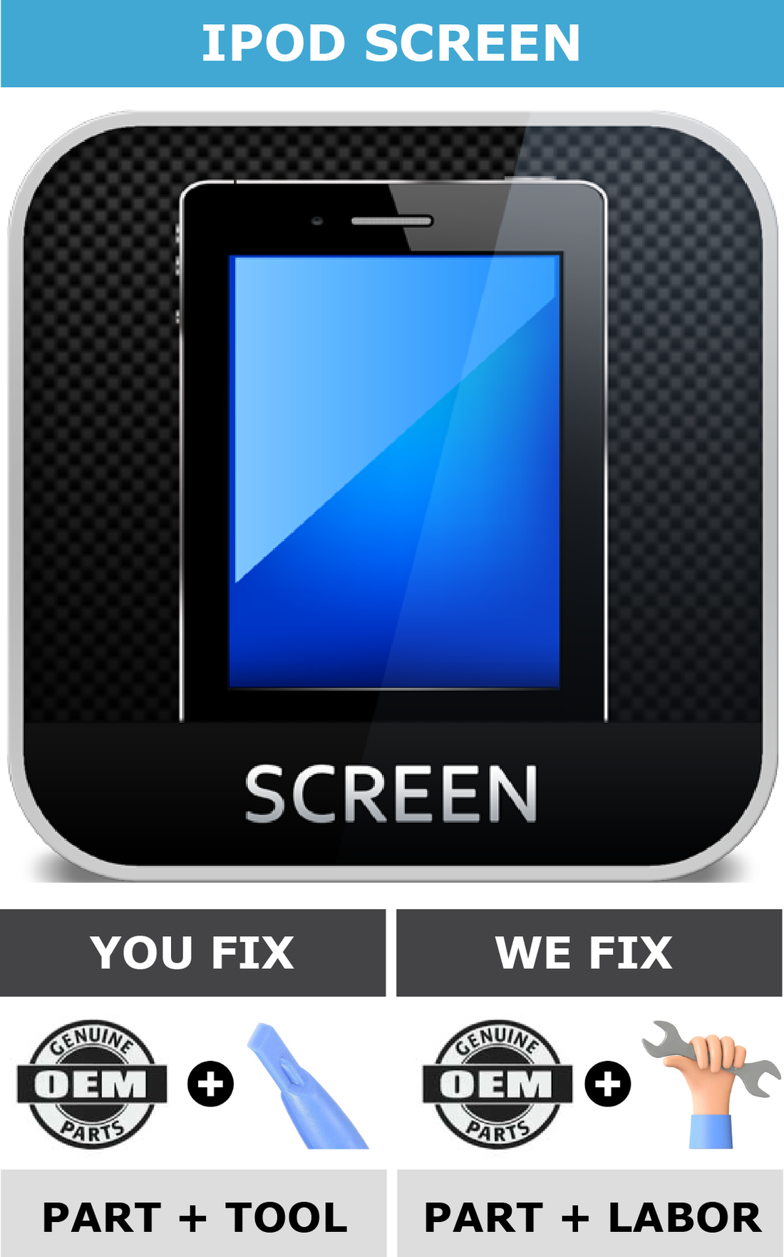 Mod Pod Screen iPod Screen Replacement Kits & Services – iMods
